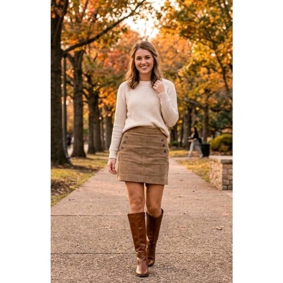Banana Republic Dresses & Skirts - BANANA REPUBLIC NWT Brown Corduroy Mini Skirt Button Pockets 4 Petite MSRP$59.50